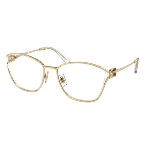 miu miu brille gold|Miu Miu.